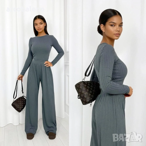 Дамски оребрен комплект от две части, 3цвята , снимка 8 - Комплекти - 52972372