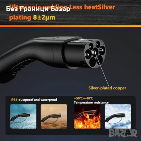 Нов Кабел за електромобил Type 2 to Type 2 32A 7.2kW 5 метра за EV и хибридни коли, снимка 3 - Друга електроника - 54059263