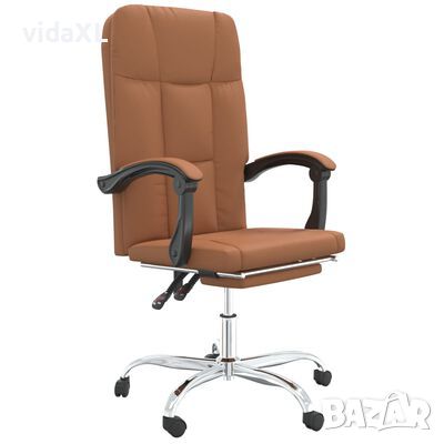 vidaXL Наклоняем офис стол, кафяв, изкуствена кожа(SKU:349734, снимка 1 - Столове - 45909751