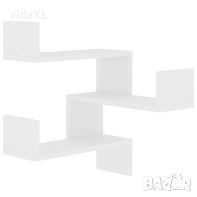 vidaXL Стенен ъглов рафт, бял, 40x40x50 см, инженерно дърво（SKU:807223, снимка 1 - Други стоки за дома - 46323007