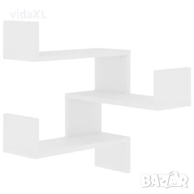 vidaXL Стенен ъглов рафт, бял, 40x40x50 см, ПДЧ (SKU:807223), снимка 1 - Етажерки - 48372924