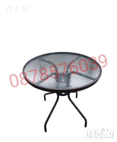 Градински Комплект 4 стола + стъклена маса , снимка 5 - Градински мебели, декорация  - 45743255