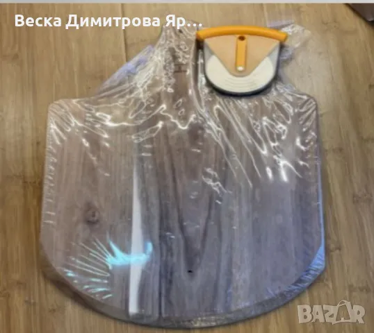 Дървена дъска за пица с уред за лесно  рязане, снимка 3 - Други стоки за дома - 49769949