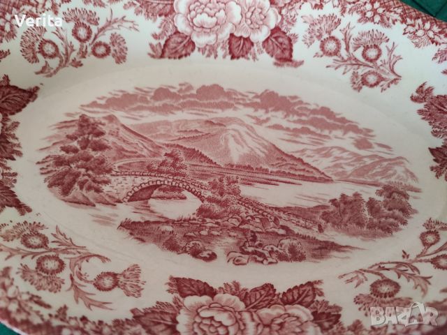 Английски порцелан елипсовидна чиния, снимка 1 - Антикварни и старинни предмети - 46062652