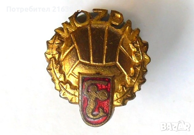 Футболна асоциация - регион Варшава - стар метален знак на винт - с емайл