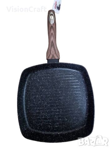 Висококачествен грил тиган с незалепващо гранитно покритие, 26 см, снимка 5 - Съдове за готвене - 45118259