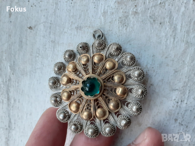 Възрожденски сребърен накит сачан живачна позлата, снимка 2 - Антикварни и старинни предмети - 53410246