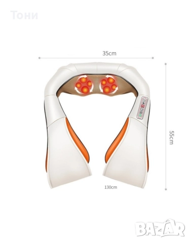 Шиацу 4D масажор за врат, гръб, плешки и рамене с функция затопляне , снимка 10 - Масажори - 52586522