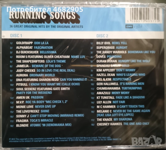 The ultimate running songs - 36 great original hits, снимка 2 - CD дискове - 53061471
