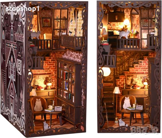 Направи си сам миниатюра No 9 Secret Castle Book Nook Shelf Insert Decor Kit Уютни домашни библиотек, снимка 1 - Декорация за дома - 46348501