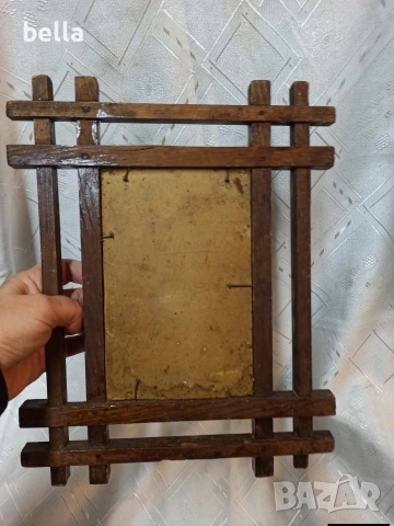 Стара оригинална фотография с военен, нач. XX век, в автентична дървена рамка, снимка 3 - Антикварни и старинни предмети - 53690996