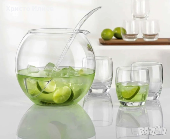 Комплект за пунш Голяма купа за пунш и 6 чаши парти комплект, снимка 5 - Чаши - 52140905