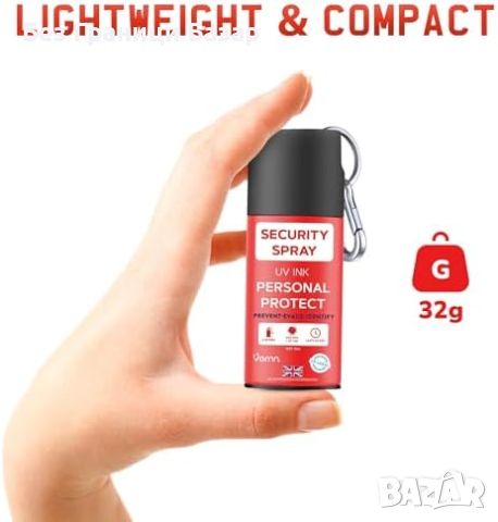 Нов Спрей за самозащита с UV маркиране и 130db аларма за жени защита, снимка 2 - Други - 45963042