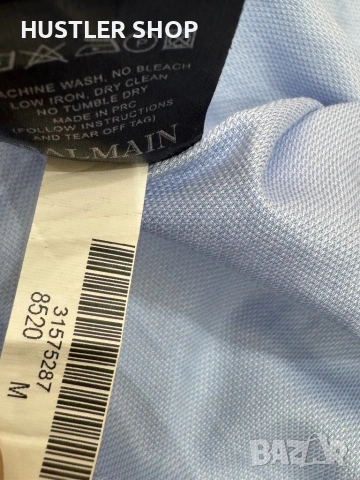 Мъжка памучна риза BALMAIN PARIS. Размер М, снимка 7 - Ризи - 53210395