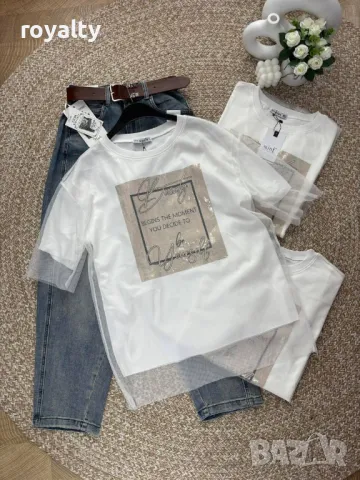 Памучни дамски тениски , снимка 2 - Тениски - 50394533