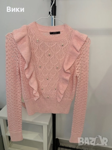 Нов пуловер с перли и камъни, снимка 3 - Блузи с дълъг ръкав и пуловери - 51595827