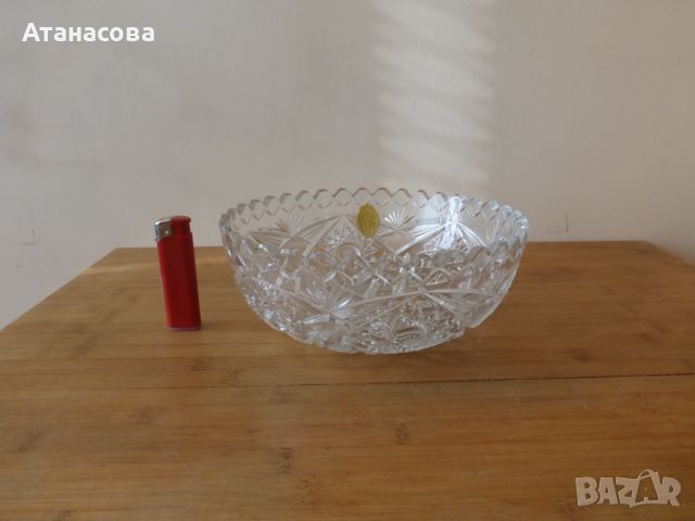 Кристална стъклена фруктиера купа R.& B. 1970 г, снимка 1 - Аксесоари за кухня - 46073024