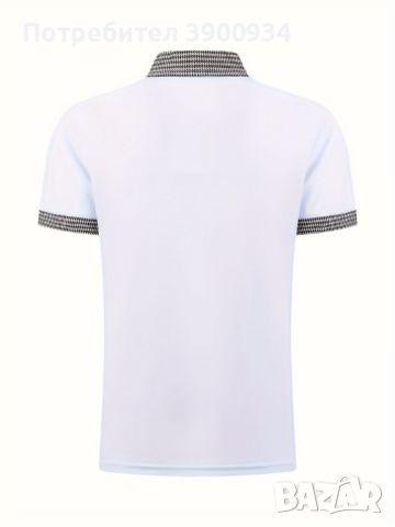Мъжка ежедневна карирана риза с ревер,4 копчета,винтидж стил и къс ръкав, снимка 4 - Тениски - 45637825