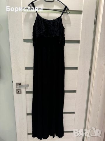 Дамска дълга черна рокля, снимка 1 - Рокли - 46446756