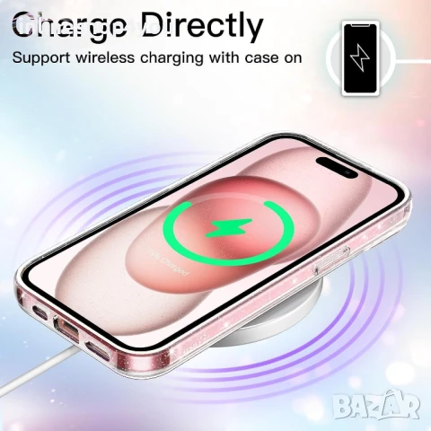 Блестящ Кейс Glitter Case за Apple iPhone 15, снимка 2 - Калъфи, кейсове - 51152152
