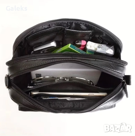 Мъжки стилни и удобни ръчни кожени чантички тип Борсета /Черни и кафяви!, снимка 6 - Чанти - 53657481