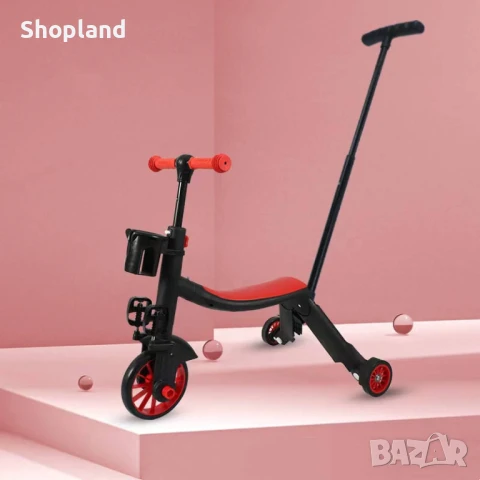 Велосипед 8 в 1 – Трансформираща се триколка и тротинетка с регулиране на височината, сваляща се дръ, снимка 1