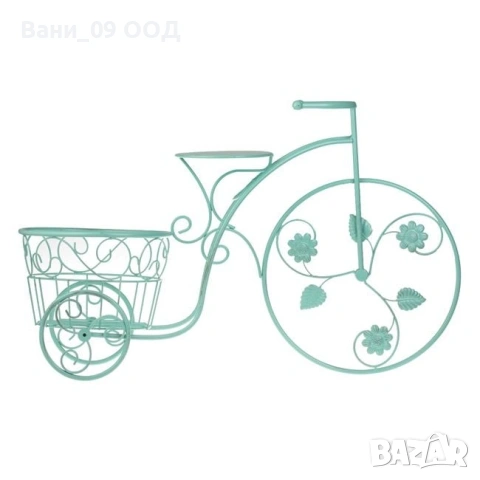 70см! Голям метален цветарник в цвят мента , снимка 3 - Декорация за дома - 53898990