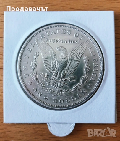 Сребърен американски Морган долар от 1884 г., снимка 4 - Нумизматика и бонистика - 54008401