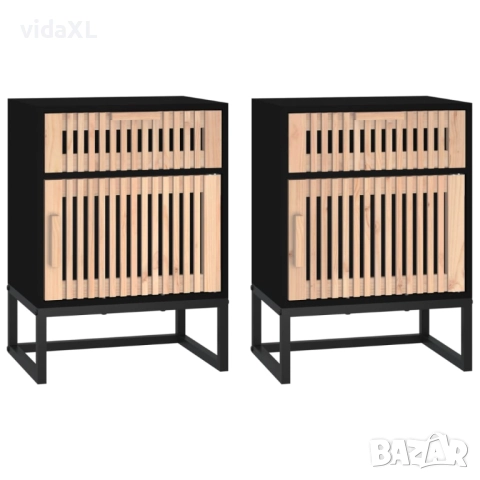 vidaXL Нощни шкафчета, 2 бр, черни, 40x30x55,5 см, инженерно дърво(SKU:352094), снимка 1