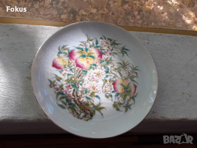 Стар порцелан колекционерска чиния SAJI JAPAN, снимка 3 - Антикварни и старинни предмети - 53408821