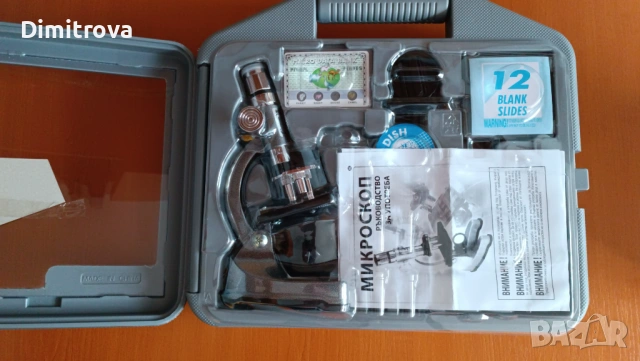 Микроскоп за деца - метален в куфар, снимка 10 - Образователни игри - 53292412