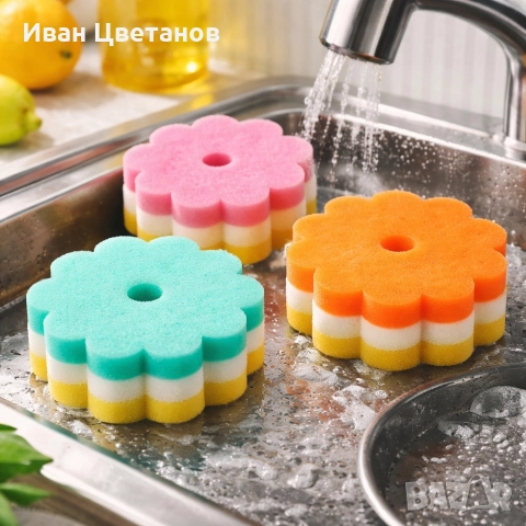 Комплект 3 броя гъби за миене на съдове – леки, ефективни и бързосъхнещи