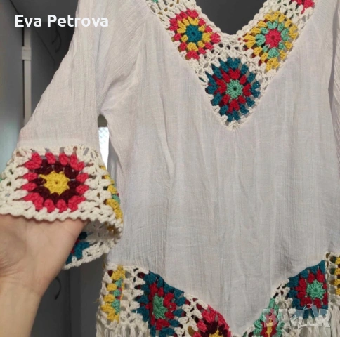 Плажна рокля с плетени мотиви С-М туника, снимка 2 - Рокли - 53483078