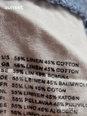 H& M ЛЕНЕН  син панталон,широки крачоли- М размер, снимка 3 - Панталони - 46430670