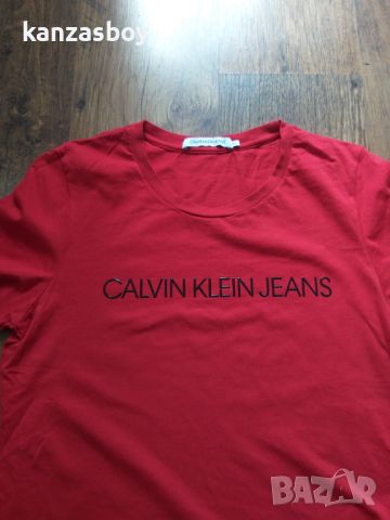 Calvin Klein Jeans - страхотна дамска тениска КАТО НОВА ХЛ, снимка 5 - Тениски - 46462375