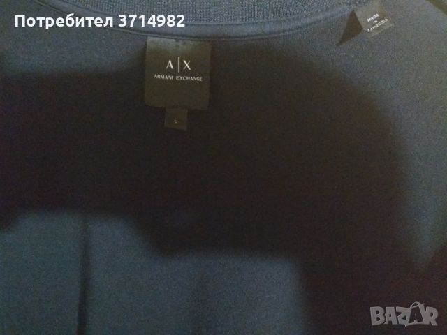 Блуза Армани - Л размер / Armani Exchange Men's Round Logo Sweatshirt - Navy - size L., снимка 4 - Блузи - 45860066