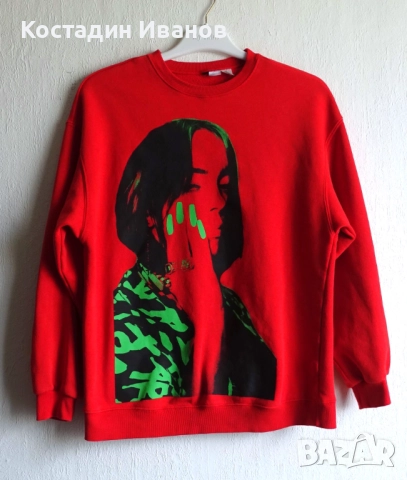 Billie Eilish H&M дамски суичър широк размер M Били Айлиш