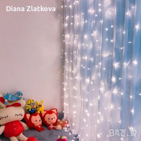 Коледна украса - LED светеща завеса, 300x60 см, снимка 2 - Декорация за дома - 52421415