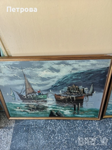 2 големи маслени картини. , снимка 2 - Антикварни и старинни предмети - 54299838