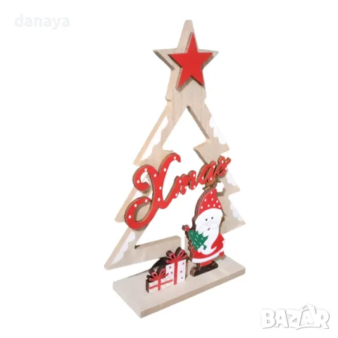 5307 Дървена коледна елхичка Xmas, 18 cm, снимка 4 - Декорация за дома - 47671276