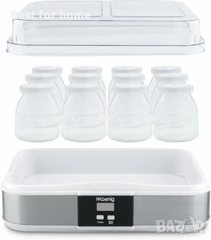 Машина за кисело мляко H.Koenig ELY120 – 12 стъклени буркана, LCD дисплей