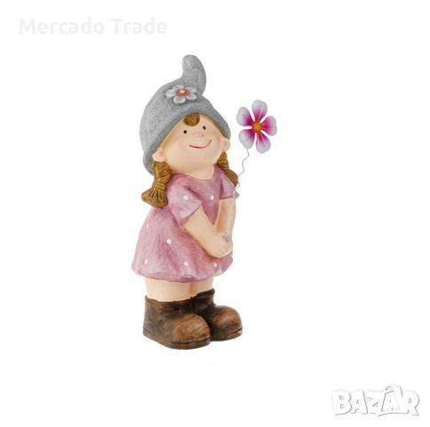 Декоративна фигурка Mercado Trade, Момиче с цвете, Керамична, снимка 2 - Декорация за дома - 45406777