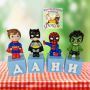 Керамични кубчета с букви за изписване на детско име / Именки, декорирани с фигурки на Супер Герои, снимка 3