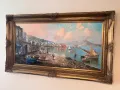 Голяма 145см/85см маслена картина Неапол и Везувий, снимка 2