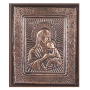 МЕДНА ИКОНА СВЕТА БОГОРОДИЦА С ДЪРВОРЕЗБОВАНА РАМКА, снимка 2