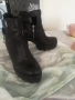 дамски боти с ток естествена кожа 38номер, снимка 1