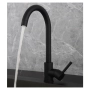 Кухненски смесител за мивка, Неръждаема стомана, Черен, снимка 1