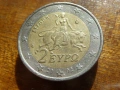 2002 г. Гърция МОНЕТА 2 ЕВРО с буквата S в звездата Отлично състояние Greece 2 EURO coin, снимка 3