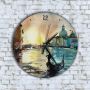 Стенен Часовник - Арт Град Воден Канал Лодка, снимка 1 - Стенни часовници - 45652041