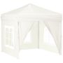 vidaXL Сгъваема парти палатка със странични стени, кремава, 2x2 м(SKU:93501